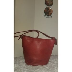Vintage coach purse - red leather coach handbag